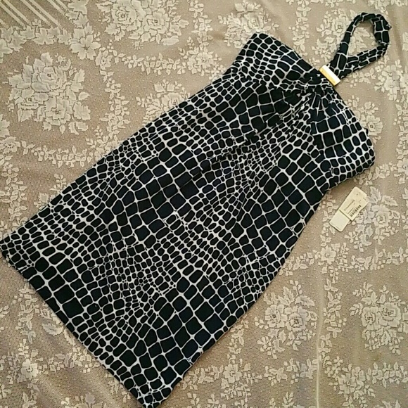 New LAUNDRY BY SHELLI SEGAL halter dress Strapless dress Sz 4 - Picture 2 of 7